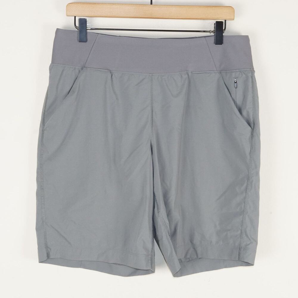 Prana Koen Flat Front Gray Athletic Lightweight Shorts Womens Sz L